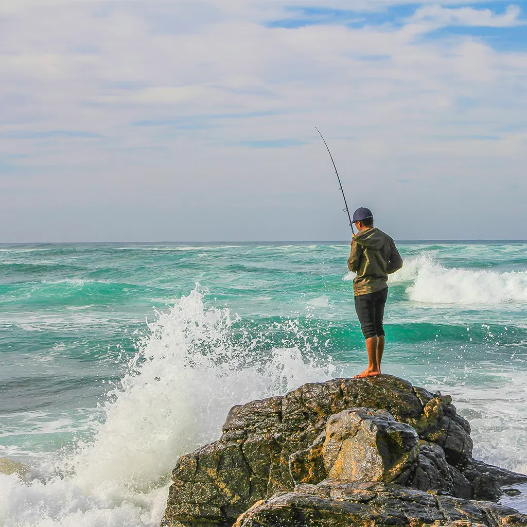 fishing near the campsite